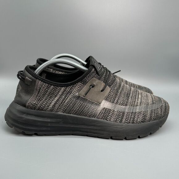 Hey Dude Sirocco Men's 10 Gray Black Athletic Shoes Lace Up Low Top Sneakers - Picture 1 of 9